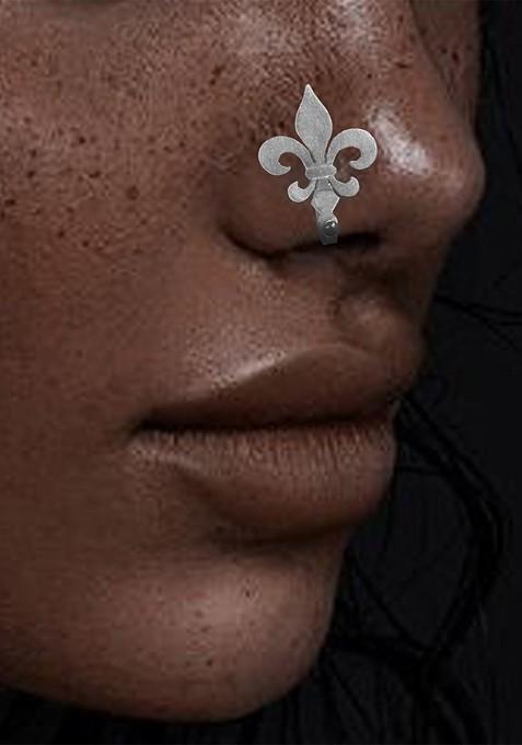 Silver French Flower Silver Plated Nosepin