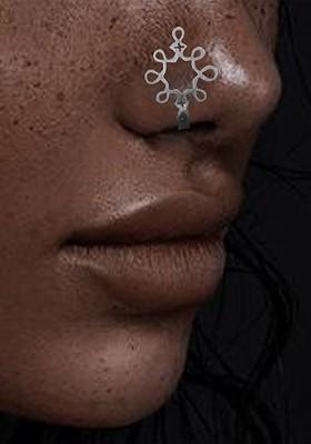 Silver Kolam Design 925 Sterling Silver Nosepin