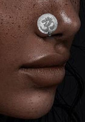 Silver Om Design 925 Sterling Silver Nosepin