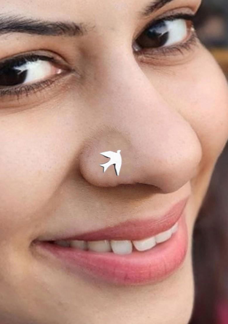 Silver Flying Bird Stud 925 Sterling Silver Nosepin