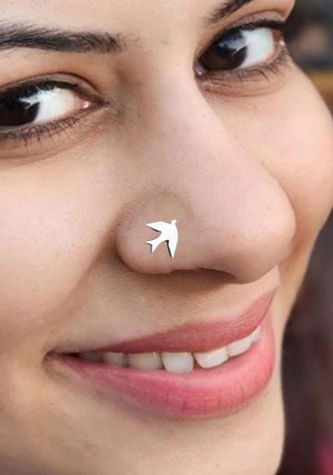 Silver Flying Bird Stud 925 Sterling Silver Nosepin