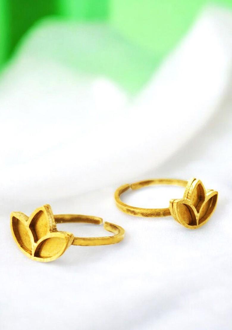 Gold Plain Gold Plated Toe Rings