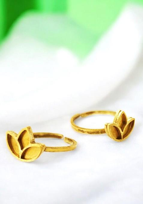 Gold Plain Gold Plated Toe Rings