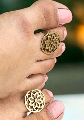 Gold Plain Gold Plated Toe Rings