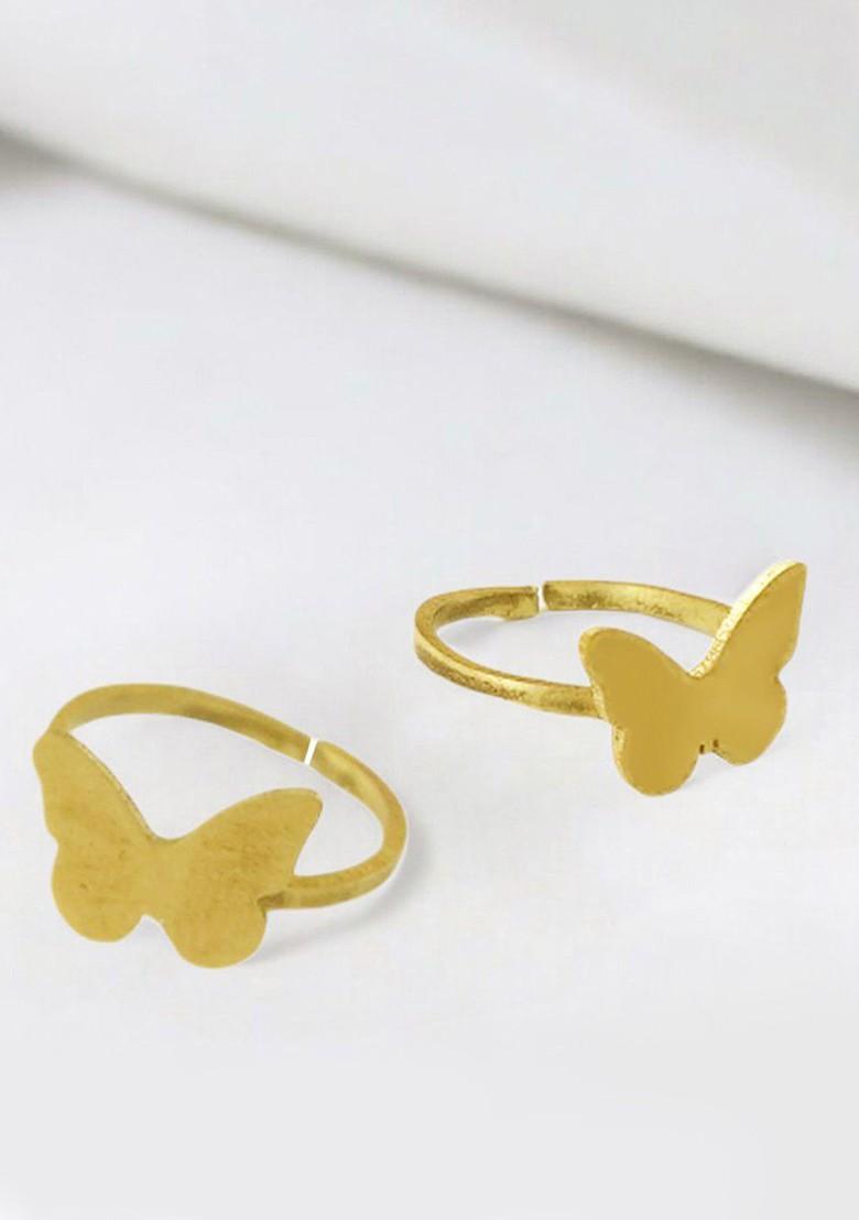 Gold Plain Gold Plated Toe Rings