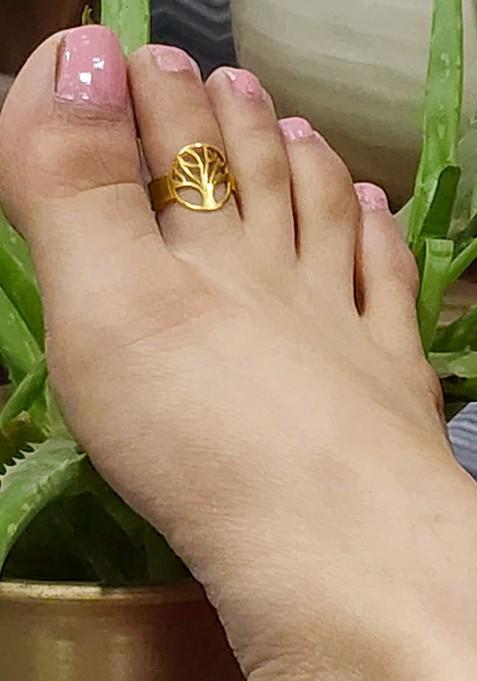 Gold Plain Gold Plated Toe Rings