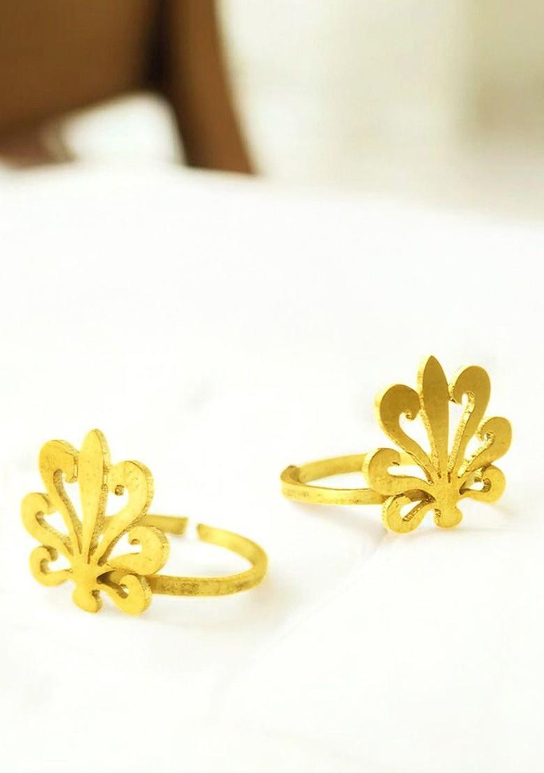 Gold Plain Gold Plated Toe Rings