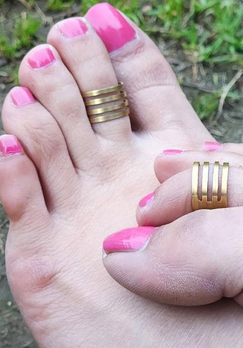 Bronze Brown Plain Oxidised Toe Rings