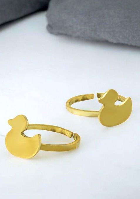 Gold Plain Gold Plated Toe Rings