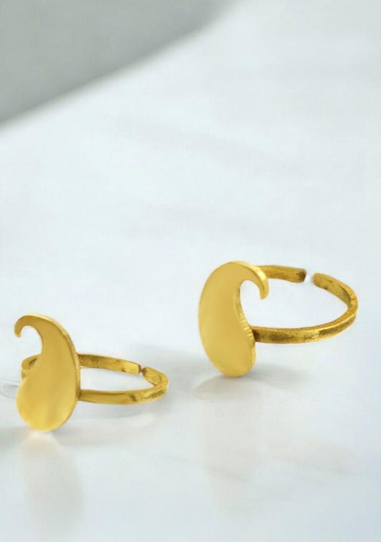 Gold Plain Gold Plated Toe Rings