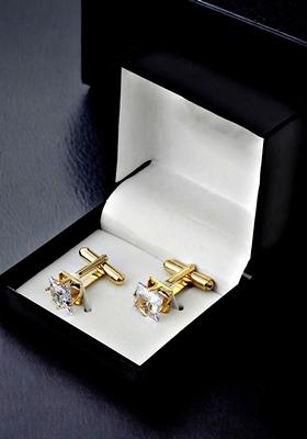 White Studs Gold Plated Cuffling For Men