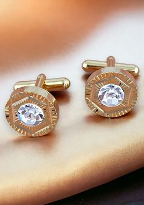 White Studs Gold Plated Cuffling For Men