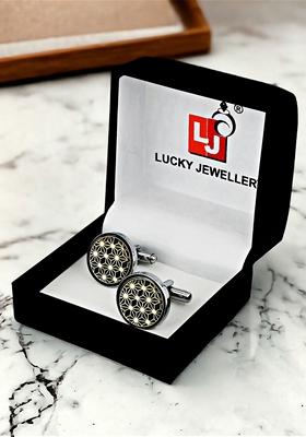 Black Studs Silver Plated Cuffling For Men