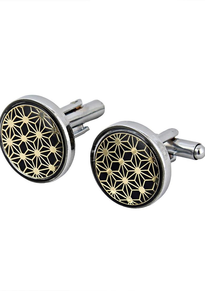 Black Studs Silver Plated Cuffling For Men