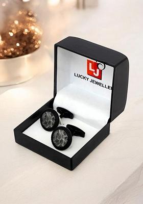 Black Studs Rhodium Plated Cuffling For Men