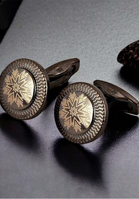 Black Studs Silver Plated Cuffling For Men