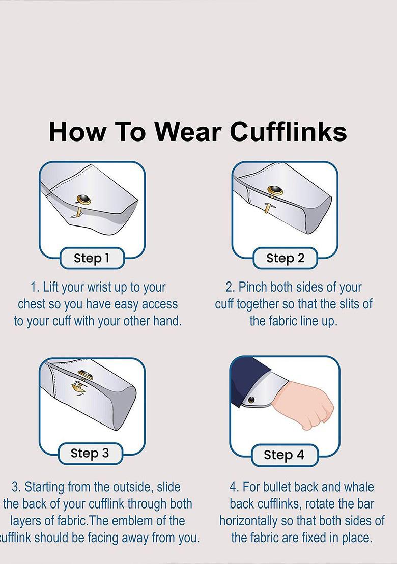 White Studs Gold Plated Cuffling For Men