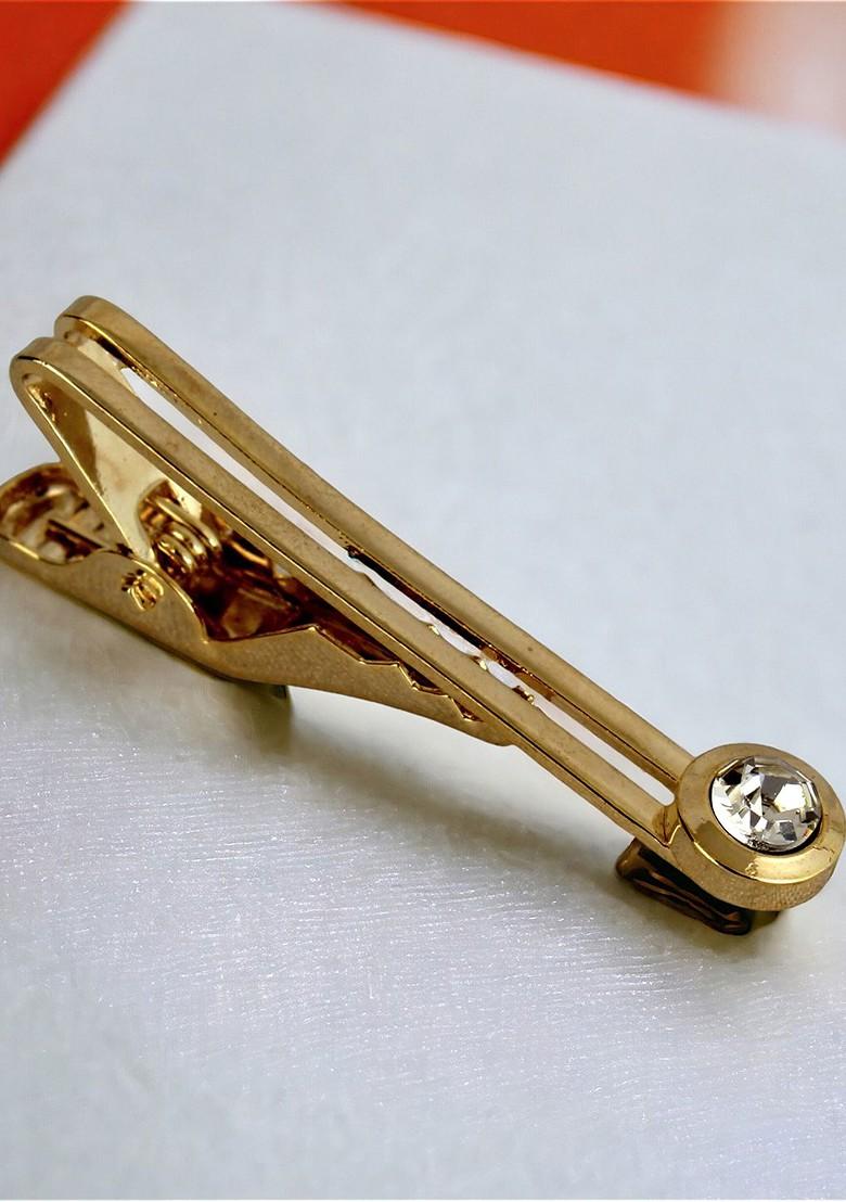 White Studs Gold Plated Cuffling For Men