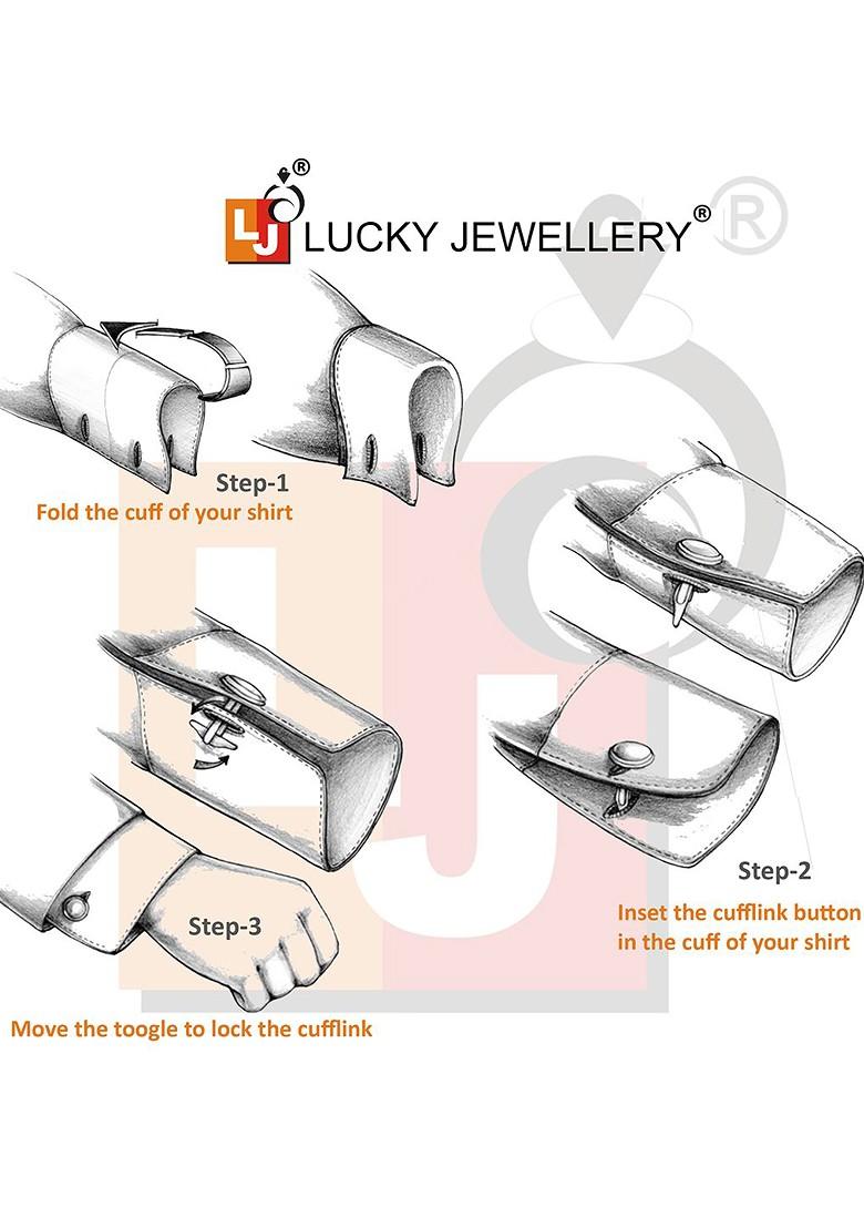 White Studs Silver Plated Cuffling For Men