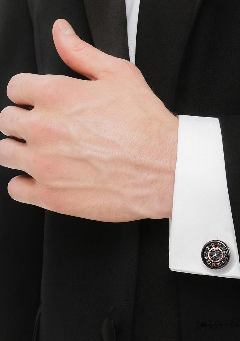 Black Studs Silver Plated Cuffling For Men