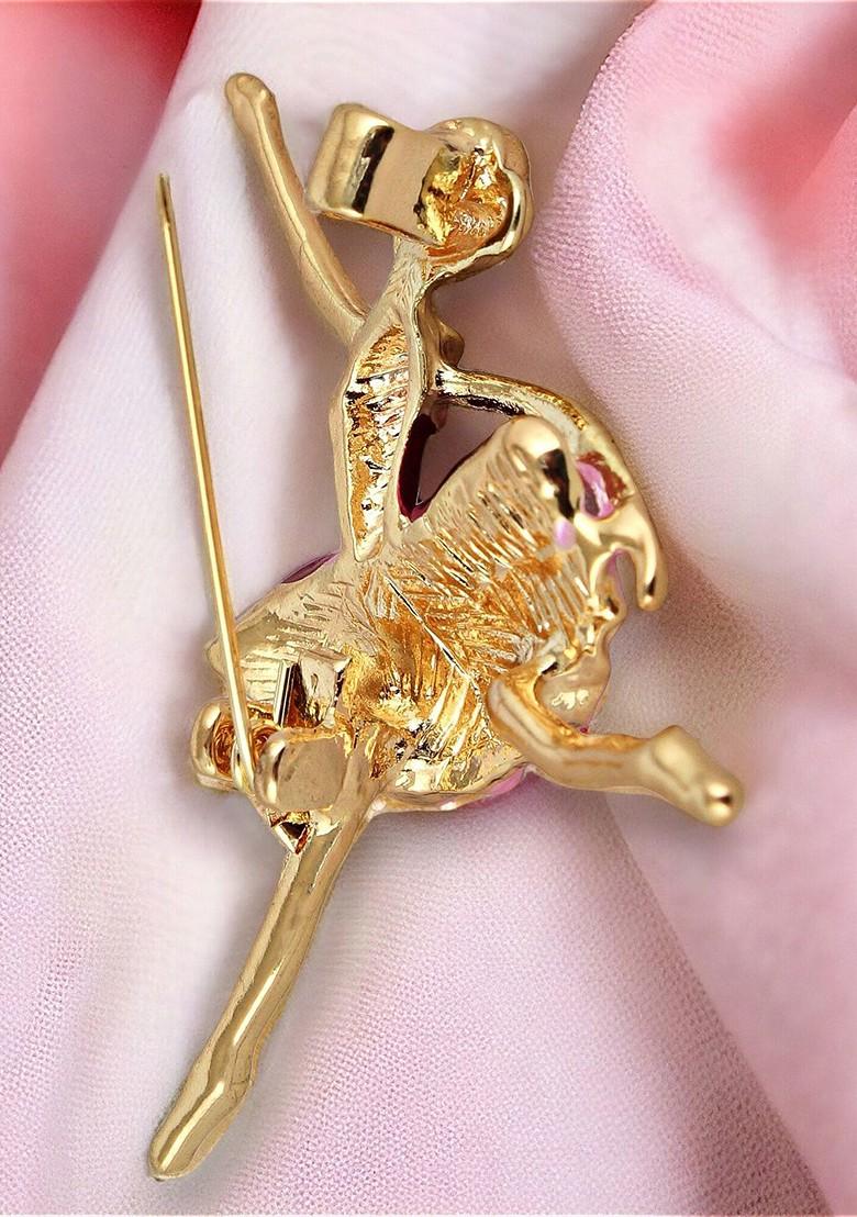 Pink Studs Gold Plated Brooch