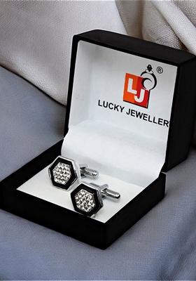 Silver Studs Rhodium Plated Cuffling For Men