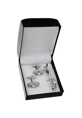 White Studs Silver Plated Cuffling For Men