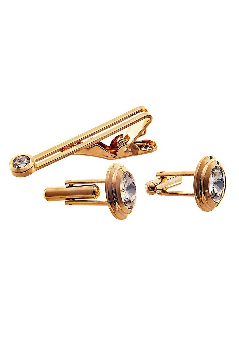 White Studs Gold Plated Cuffling For Men