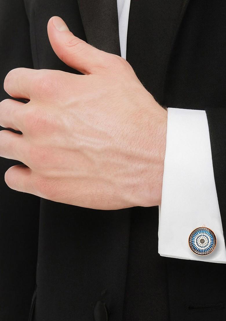 Copper Studs Rhodium Plated Cuffling For Men