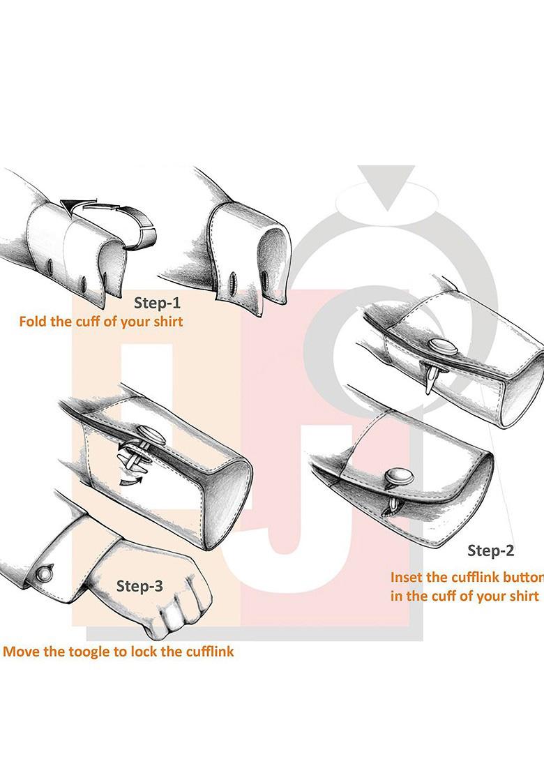 Black Studs Silver Plated Cuffling For Men