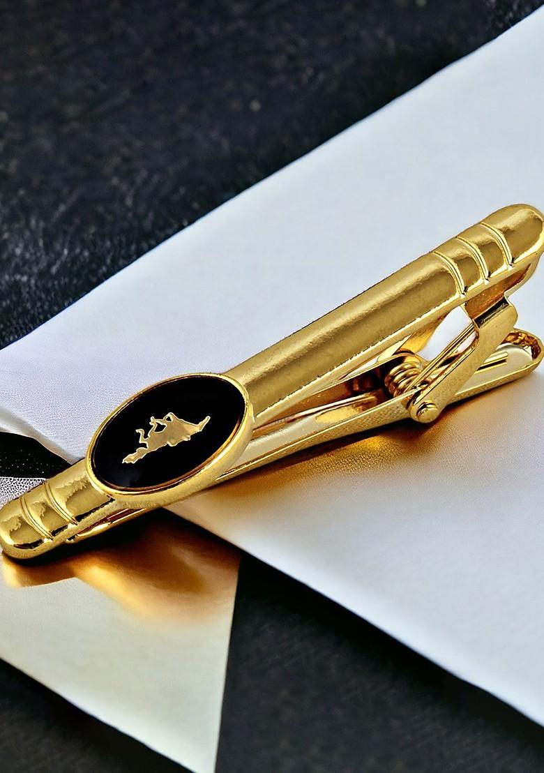 Black Studs Gold Plated Cuffling For Men