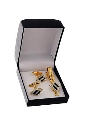 Black Studs Gold Plated Cuffling For Men