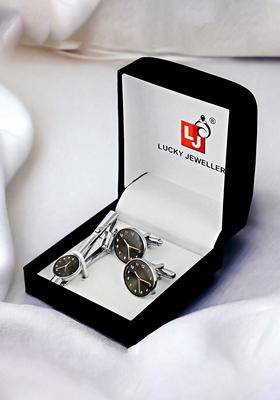 Black Studs Silver Plated Cuffling For Men