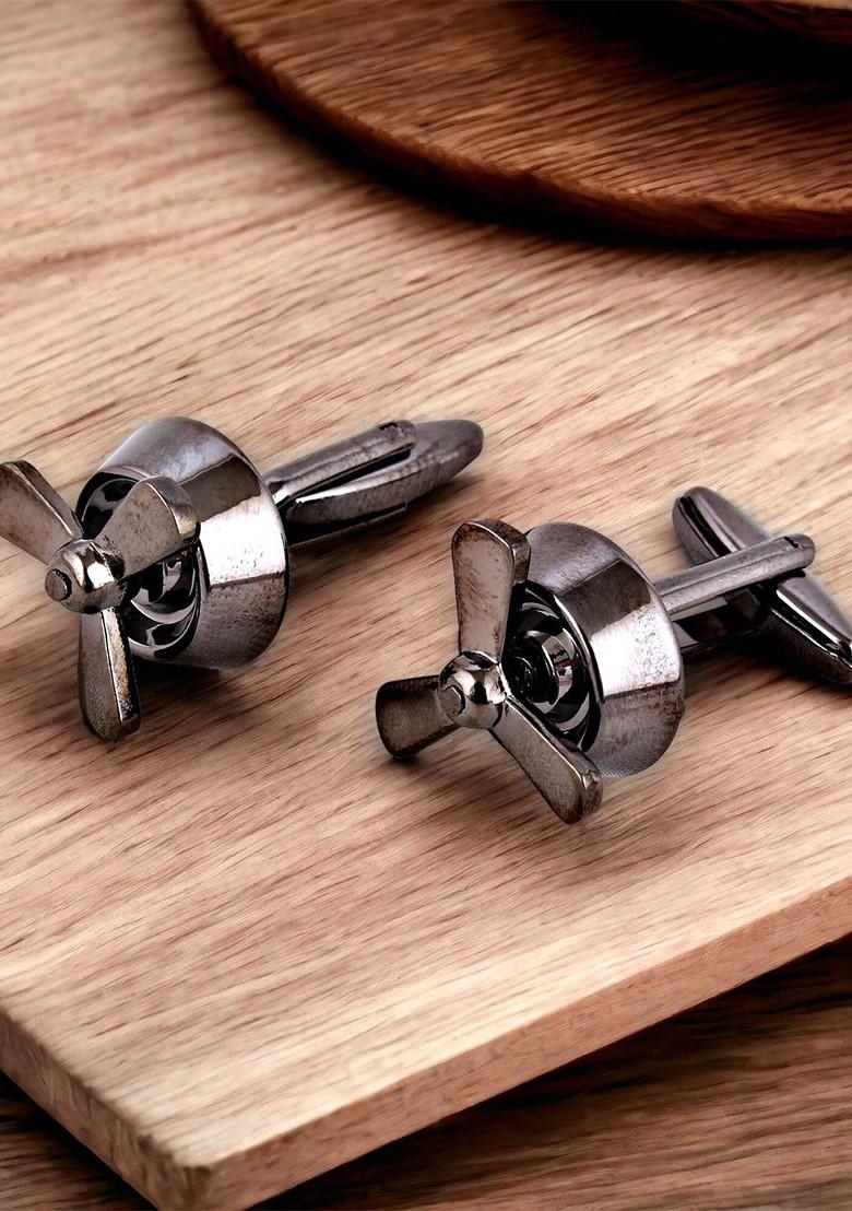 Black Studs Silver Plated Cuffling For Men