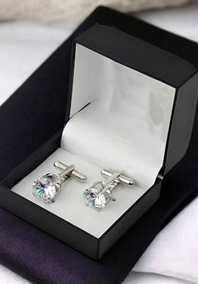 White Studs Silver Plated Cuffling For Men