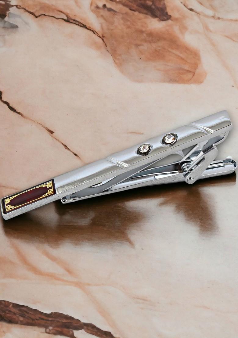 Maroon Studs Silver Plated Cuffling For Men