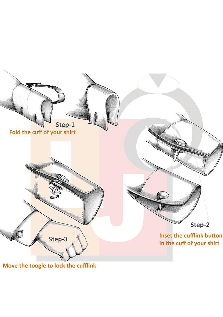 White Studs Gold Plated Cuffling For Men