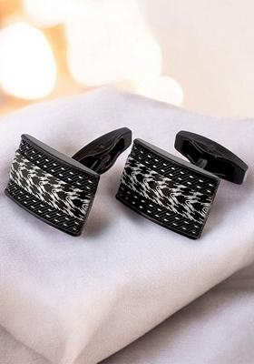 Black Studs Rhodium Plated Cuffling For Men
