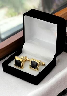 Black Studs Gold Plated Cuffling For Men