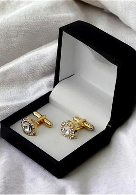 White Studs Silver Plated Cuffling For Men