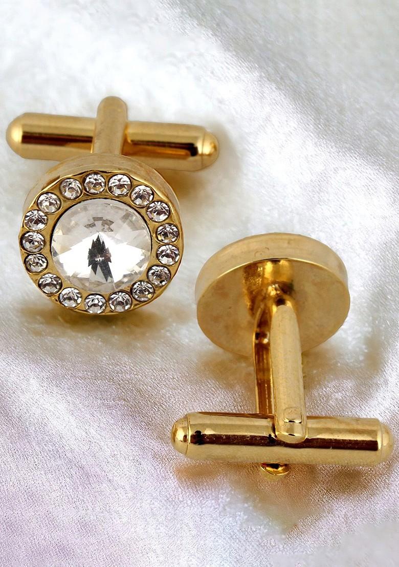 White Studs Silver Plated Cuffling For Men