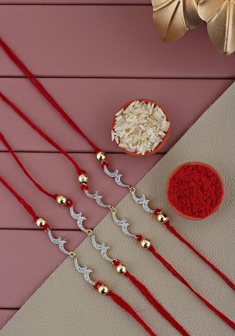 Gold Studded Gold Plated Rakhi