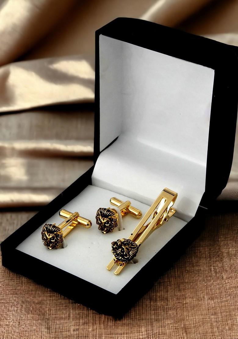 Black Studs Gold Plated Cuffling For Men