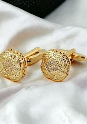 Gold Studded Gold Plated Cuffling For Men