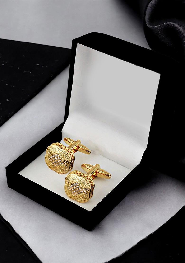 Gold Studded Gold Plated Cuffling For Men