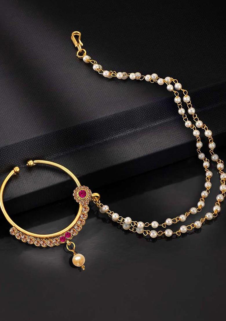 Gold Zirconia Gold Plated Nose Ring