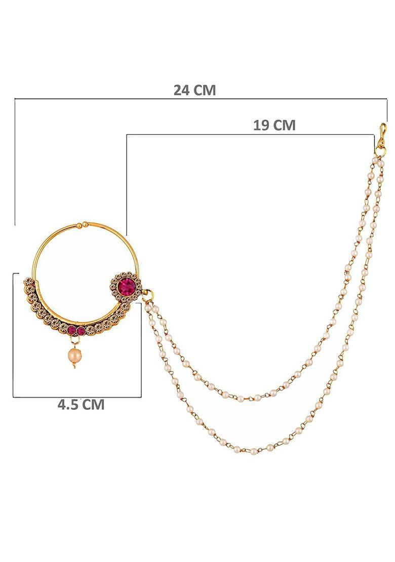 Gold Zirconia Gold Plated Nose Ring