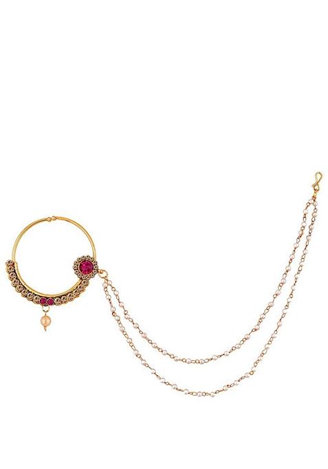 Gold Zirconia Gold Plated Nose Ring