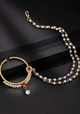 Gold Zirconia Gold Plated Nose Ring