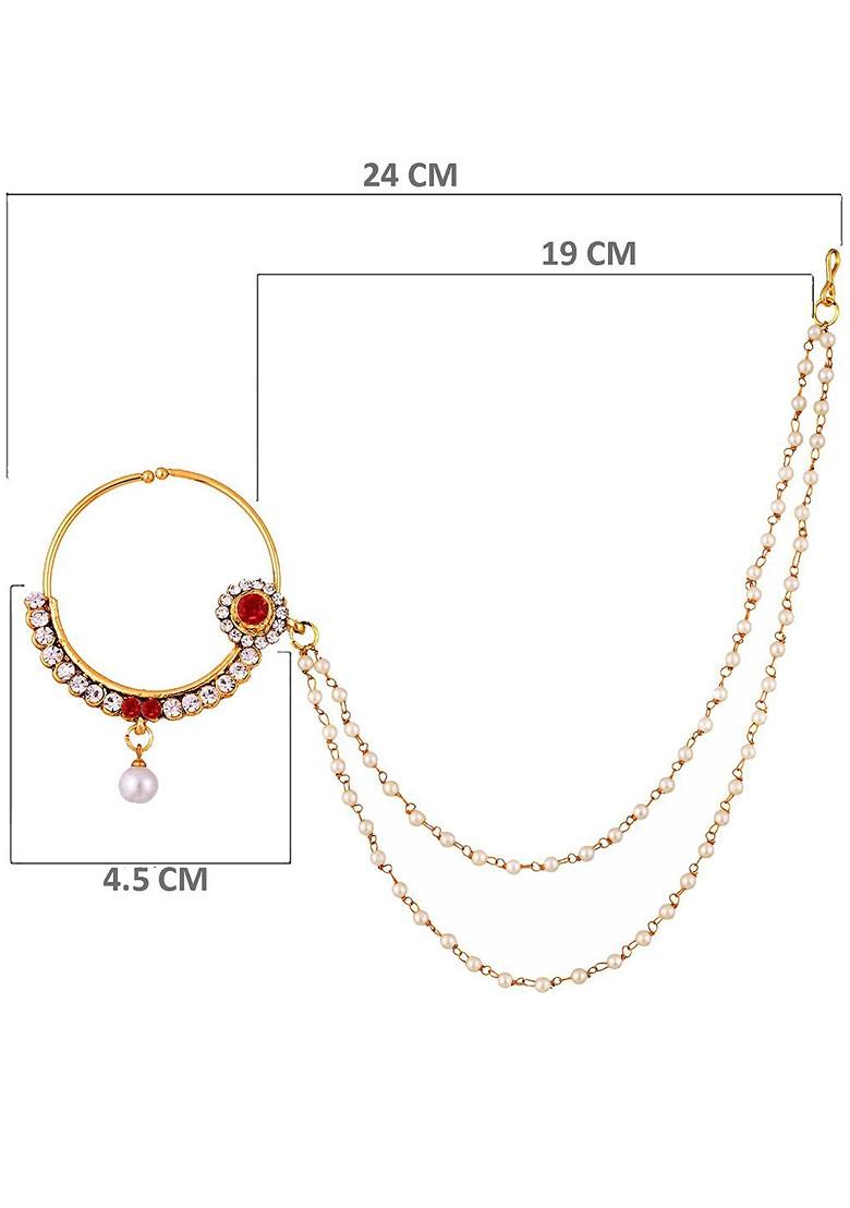 Gold Zirconia Gold Plated Nose Ring